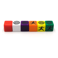 Dés de jeu polyédriques en plastique personnalisés D6 de 16 mm, dés à six faces gravés avec des symboles personnalisés pour les jeux de société