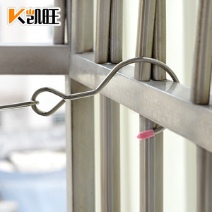 Kaiwang Stainless Steel Clothesline 4Mm Thickened Hook Type For Wardrobe Storage Hanging Clothes Drying Rack - Product Image 1