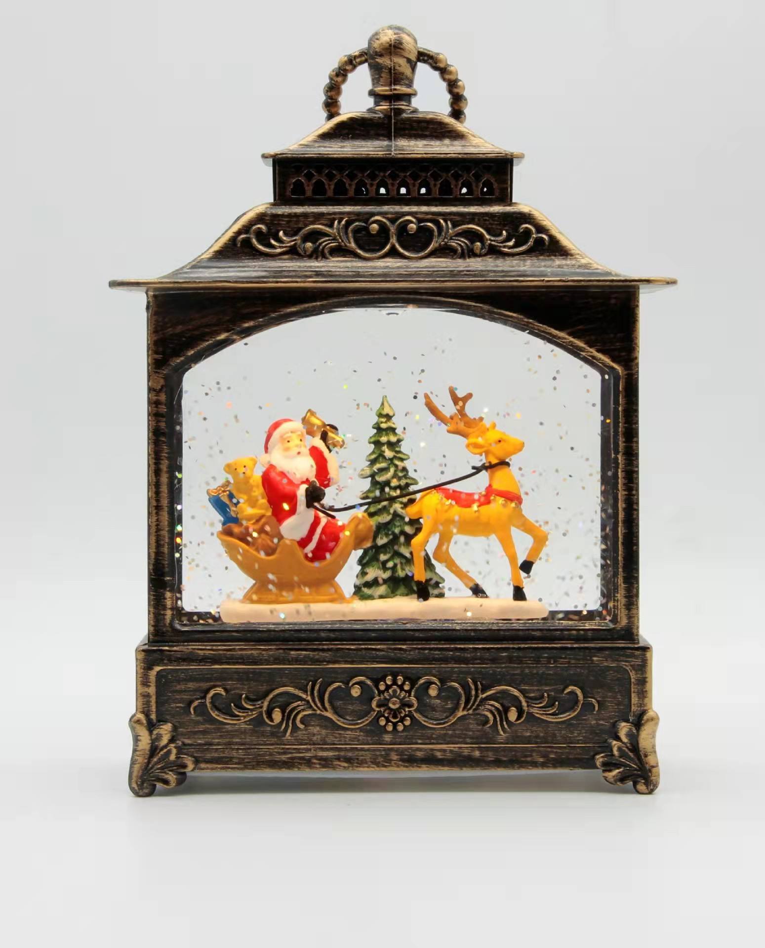 anta in Sleigh Lighted Water Lantern