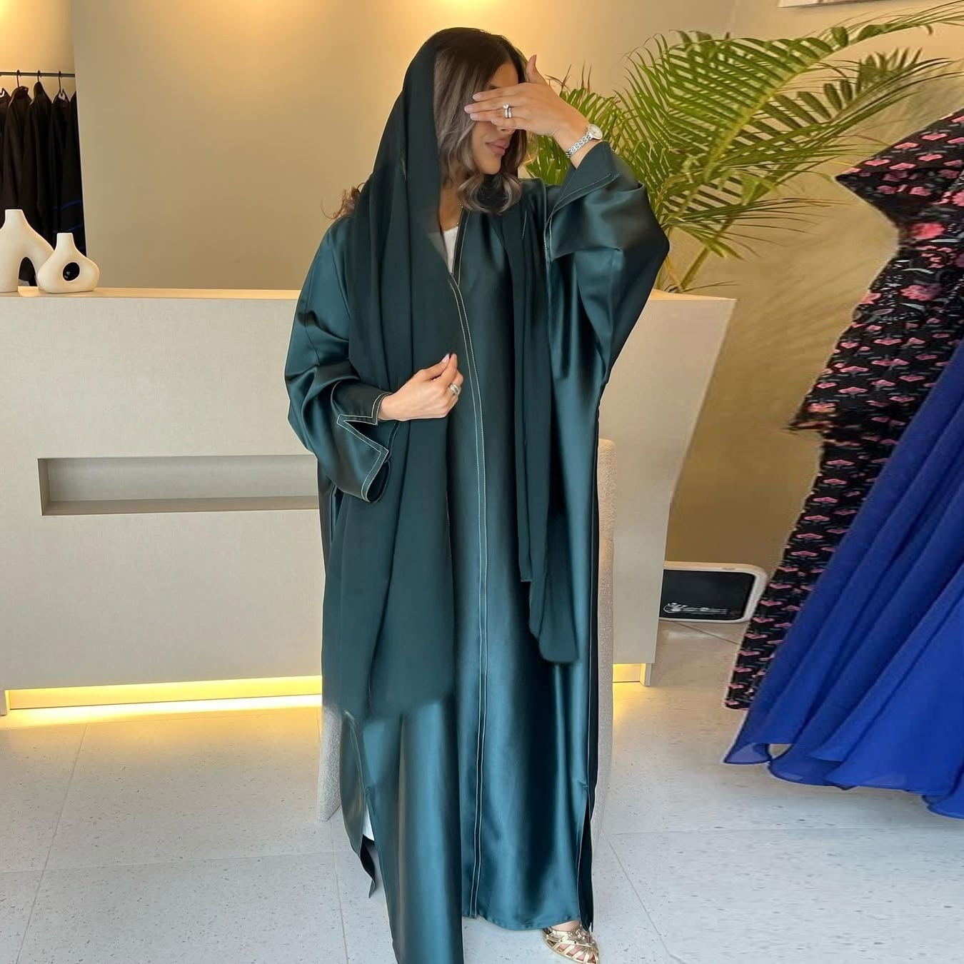 cut out midi dress long sleeve Front Rib Bridesmaid Dresses Dresses 2019 Color:Shimmer Peri/Multi collection_evening_edit Complete your look by