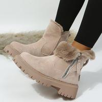 Bottes d'hiver classiques décontractées pour femmes, chaussures fourrées, logo personnalisé, bottes de neige chaudes pour femmes