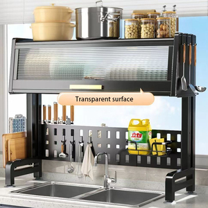 Égouttoir à vaisselle à 2 niveaux, anti-poussière, pour porte <span class=keywords><strong>de</strong></span> placard, grand rangement, cuisine, organisateur rétractable, dimension 1 mm - Product Image 5