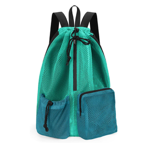 Sac de sport pour piscine et gym, sac à dos en filet avec cordon de serrage pour hommes et femmes, avec poche humide, sac de plage léger - Product Image 1
