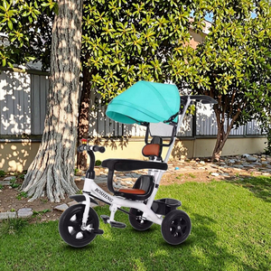 2025 <span class=keywords><strong>poussette</strong></span> de bébé de tricycle en plastique pour enfants à la mode avec parasol pour 1-5 ans beau prix - Product Image 3