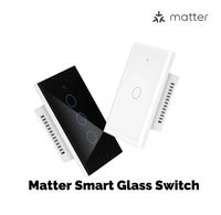 Interruptor de Luz Inteligente Moderno Matter, Estándar Estadounidense, Interruptor de Pared Táctil WiFi, Compatible con Apple Home, HomeKit, Alexa, Google, Tuya