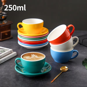 250ml couleur émaillée épaissie céramique Cappuccino <span class=keywords><strong>Latte</strong></span> tasse ensemble professionnel <span class=keywords><strong>Latte</strong></span> tasse Standard compétition grande bouche - Product Image 1