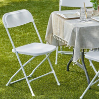 Chaise pliante en plastique blanche empilable pour événements, vente en gros, pas cher, pour mariage en plein air
