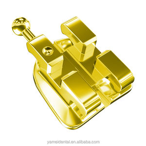 Yamei consumabili dentali ortodontici staffa dorata bretelle a base di rete Odontologia bretelle metalliche staffa dorata ortodontica - Product Image 1