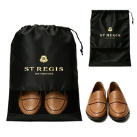 Sac à chaussures en Nylon Polyester, personnalisable avec Logo noir, fermeture à cordon, accessoire à maille, souple et de luxe, vente en gros, unités