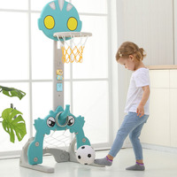 Ensemble de jouets de panier de basket-ball multifonctionnel 4 en 1 pour enfants, réglable et portable, pour l'intérieur