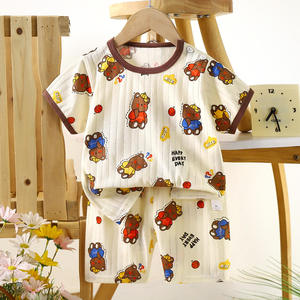 Nuevo Conjunto <span class=keywords><strong>de</strong></span> Verano para Niños, <span class=keywords><strong>de</strong></span> Algodón, Transpirable, <span class=keywords><strong>de</strong></span> Dos Piezas, con Pantalones Cortos, Diseño <span class=keywords><strong>de</strong></span> Dibujos Animados, Ropa Delgada para el Hogar - Product Image 2