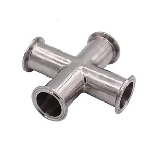 SUS 304 316 1.5" Food Grade Pipe Connector Stainless Steel Clamp Cross