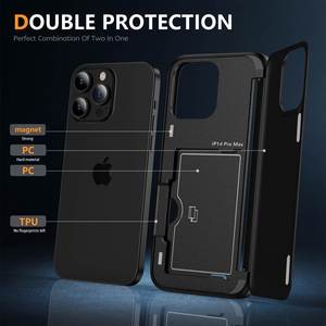 Étui de téléphone avec porte-cartes à clapet, nouveau design 2024, antichoc, portefeuille, coque arrière pour iPhone 12 13 14 15 Pro Max - Product Image 2
