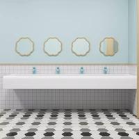 Wastafel Batu Cor Solid Berkualitas Tinggi untuk Kamar Mandi, Model Gantung Dinding, Wastafel Buatan