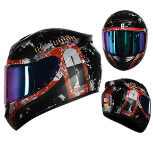 Nuevo casco <span class=keywords><strong>de</strong></span> motocicleta con certificación DOT <span class=keywords><strong>de</strong></span> seguridad, casco <span class=keywords><strong>de</strong></span> <span class=keywords><strong>moto</strong></span> <span class=keywords><strong>de</strong></span> cara completa con visera colorida HD doble, Casco <span class=keywords><strong>de</strong></span> Motocross - Product Image 4