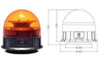 Beacon Peringatan USB Portabel, 39 LED ECE R65 120 Kedipan Per Menit, Beacon Isi Ulang IP66 untuk Truk Pengaduk Semen, Penyapu Jalan, dan Van