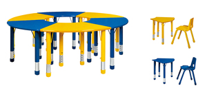 Vente en gros de meubles de jardin d'enfants Flyfashion Tables et chaises en plastique pour enfants Table d'étude et ensemble de chaises Table d'apprentissage pour enfants - Product Image 2