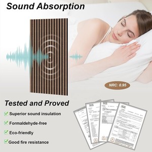 Panel Acústico de Listones de Madera Moderno de Alta Calidad, Paneles de Pared de Madera Directo de Fábrica, Decoración de Pared Absorbente de Sonido con Acabado de Madera - Product Image 3