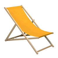 Chaise longue de plage pliante en bois massif de teck avec logo personnalisé, en polyester, pour l'extérieur et la chambre