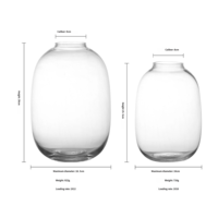 Vase en verre soufflé à la main de luxe, cylindre haut et large, terrarium hydroponique, décoration nordique moderne, vente en gros