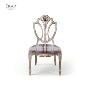 Chaise de salle à manger Lyric Floral à dossier en forme d'écran |   Sièges de style néoclassique français de luxe - EKAR - Product Image 1