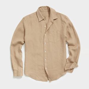 Chemise 100% Lin Écologique Coupe Ample Décontractée Camisas Vente en Gros Chemise en Lin pour Hommes - Product Image 6