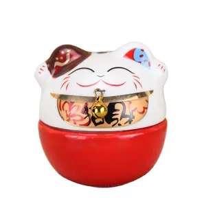 Miniestatua de porcelana japonesa personalizada, gato de la suerte, estilo japonés, de cerámica, de la suerte