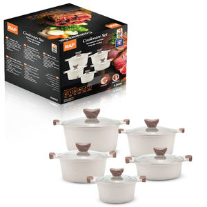 Juego de Utensilios de Cocina RAF R.80003 Modernos y Ecológicos de <span class=keywords><strong>Aluminio</strong></span> <span class=keywords><strong>Fundido</strong></span> Antiadherente con Fondo de Mármol para Cocina de Gas - Product Image 1