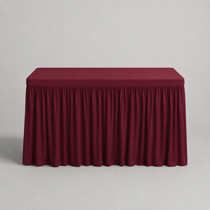 Custom Rectangle Spandex Stretch <b>Table</b> Cover <b>Tablecloth</b> with Attached Gathered Skirt <b>for</b> Hotel Banquet Buffet and Project Orders - Product Image 1