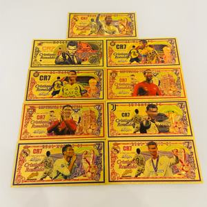 Nota Comemorativa de Jogador de Futebol, Moeda de Cenário, Nota Bancária Folheada a Ouro 24K - Product Image 1