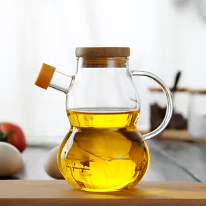 Latas de aceite de oliva de borosilicato alto, botella de vidrio para aceite y vinagre, botella de vidrio para Cocina