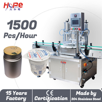 Machine de scellage thermique rotative à tête unique pour l'emballage automatique des bouteilles, des pots, des bidons et des emballages en papier de sirop, d'huile et de lotion, en acier inoxydable 304