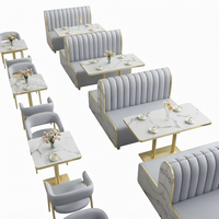 Ensemble de tables et de chaises de restaurant en métal modernes et durables, personnalisées en usine, pour la restauration en plein air, les hôtels et les cafés