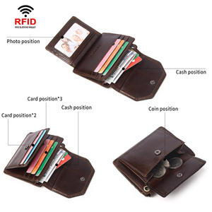 กระเป๋าสตางค์ AndoBag RFID Block แบบสั้นสำหรับผู้ชาย วินเทจ ใส่บัตรได้ หนังวัวแท้ พร้อมช่องใส่เหรียญและสายคล้องคอ รุ่น 880 - Product Image 4