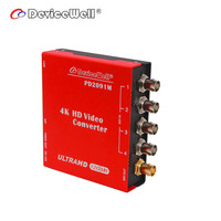 Convertisseur SDI Quad Link 4K avec 4 entrées SDI 1.5G/3G et 1 sortie SDI 6G/12G + 1 sortie optique 6G/12G (port LC) - PD2091M