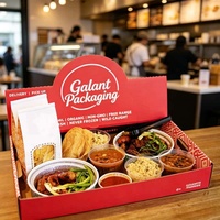 Boîte d'emballage personnalisée pour plats à emporter chauds, kebab mexicain, frites, poulet shawarma, combo, restauration