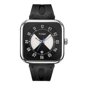Reloj de Pulsera TOMI T094 para Hombre, Movimiento de Cuarzo, Diseño Simple, Forma Cuadrada de Lujo, Fecha Automática, Correa de Cuero, Gran Venta - Product Image 4