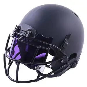 Purple helm sepak bola Amerika dengan klip, Visor pelindung untuk helm sepak bola Amerika kustom