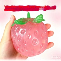 Jouet anti-stress souple en forme de fraise, en caoutchouc malléable, texture réaliste type vaseline, amusant, excellent gadget, parfait pour la décompression, DIY