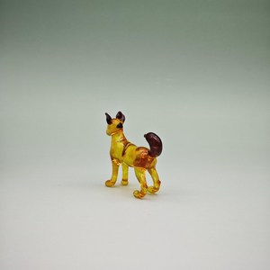 Figura de Perro de Cristal de Murano Amarillo, Mundo de Cristal en Miniatura, Forma Irregular, Multifuncional, Ligero, Diseño Contemporáneo Minimalista - Product Image 4