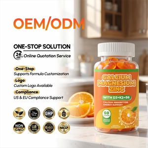 Complément Alimentaire OEM ODM <span class=keywords><strong>Vitamine</strong></span> D3 K2 <span class=keywords><strong>Vitamine</strong></span> <span class=keywords><strong>B6</strong></span> Gummies Calcium Magnésium Zinc pour la Santé Osseuse, Nerveuse <span class=keywords><strong>et</strong></span> Immunitaire des Adultes - Product Image 1