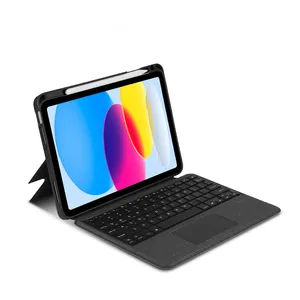 Casing kulit untuk Apple iPad 2017, penutup casing kulit dengan Keyboard nirkabel dapat dilepas untuk 2018 9.7