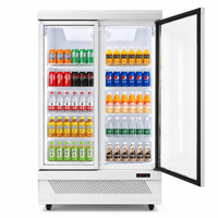 Jinfugui Porte en verre commerciale Double température Affichage des boissons Refroidisseur 450L vertical Boisson Réfrigérateur