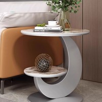 Table d'appoint moderne de luxe à double plateau en pierre, petite table basse pour salon, salle à manger, balcon, chambre à coucher, table de chevet