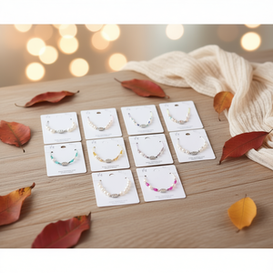 Braccialetto in Acciaio Inossidabile con Perle e Cristalli PULSERA Set di 12 Bracciali Multicolore Fatti a Mano - Product Image 2