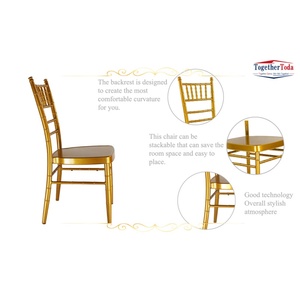 Chaise Chiavari en métal multicolore empilable pour hôtels, mariages et banquets, avec dossier classique en échelle - Product Image 3