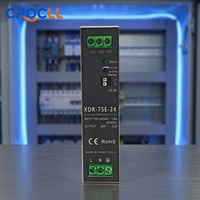 Alimentation à découpage industrielle Crocll XDR-75E-12 AC-DC à sortie unique 12V 6A, efficacité 89%, CE/RoHS pour -10-50°C
