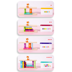 Tùy chỉnh trẻ em Montessori đầy màu sắc bằng gỗ DIY Mô hình khối xây dựng nhận thức sớm giáo dục đồ chơi cho trẻ em trai cô gái - Product Image 3