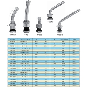 <span class=keywords><strong>Valve</strong></span> de pneu de camion et d'autobus KAISHENG TR555D, chromée, sans chambre à air, état neuf, tiges en laiton métallique, bouchons et adaptateurs - Product Image 6