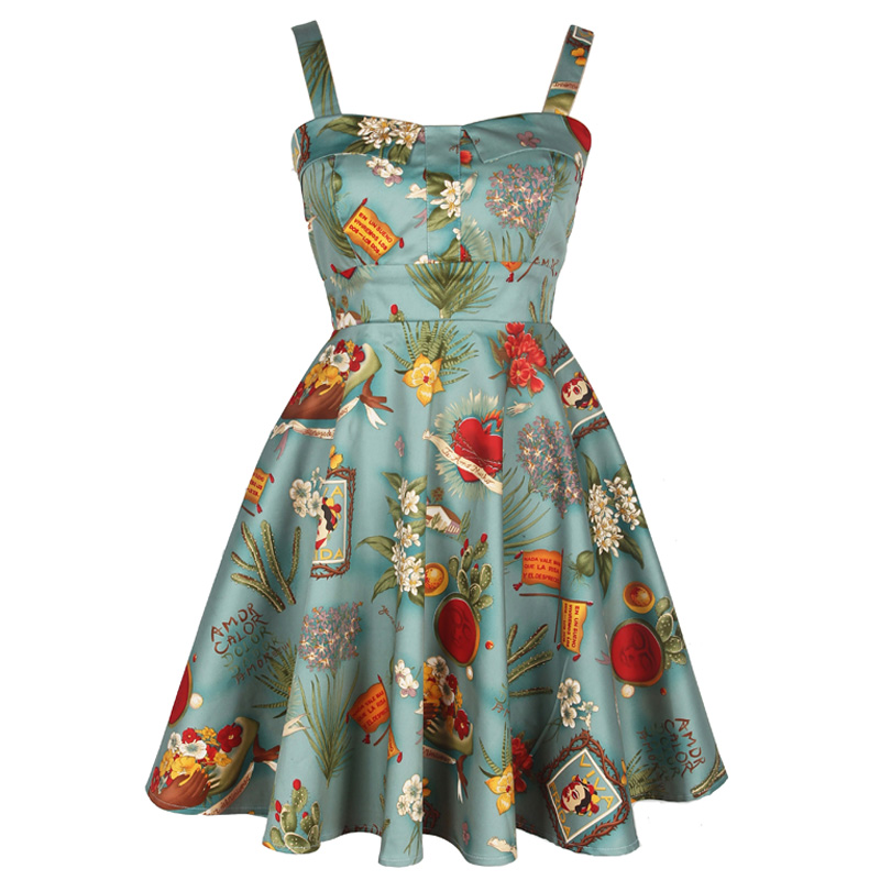 50s beach dress Skye Dress - Turquoise Ariel main image 0